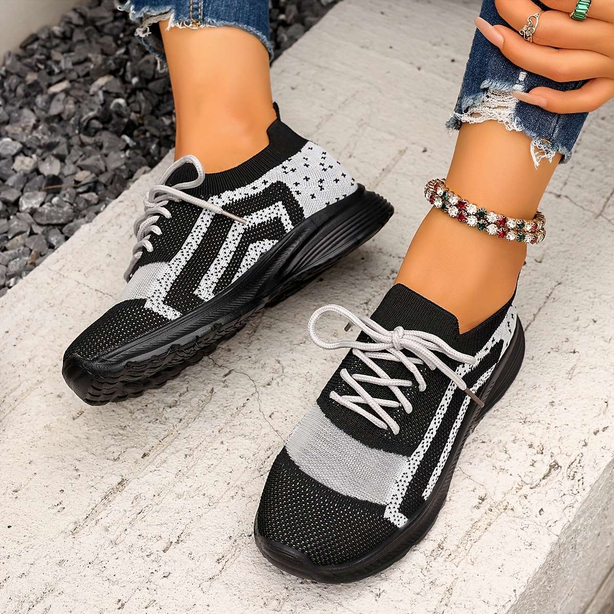 Women S Sneakers Color Black Sizeuk 8