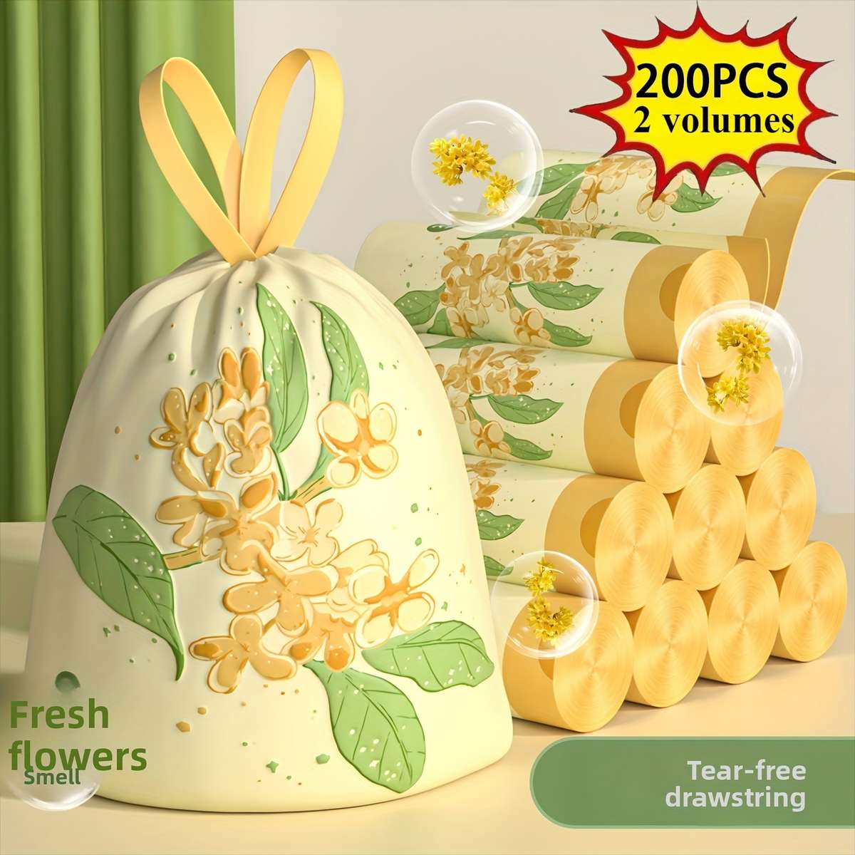 Trash Bag200 Pieces2 Rolls