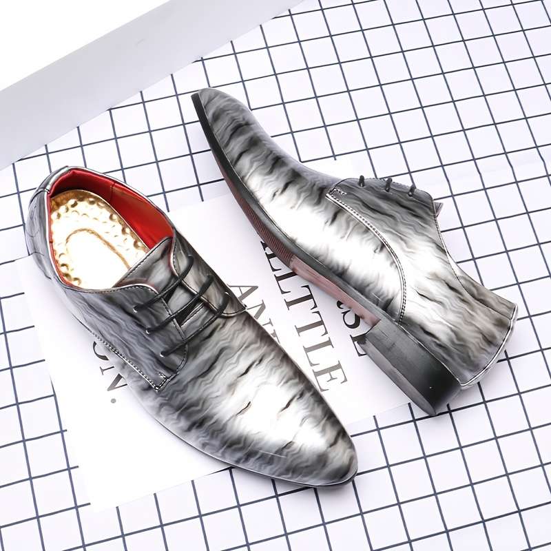Mens Leather Shoes Color Silvery Grey Sizeuk 10