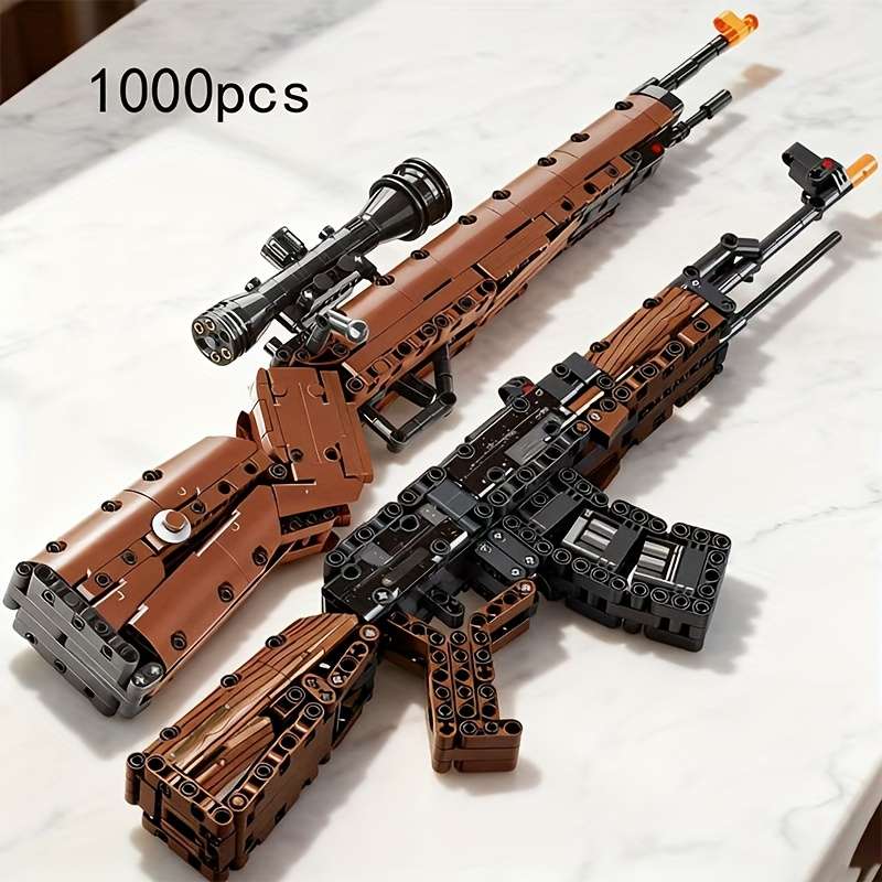 1000Pcs Set Building Block Guns Black Guns High Difficulty Firearm Building
