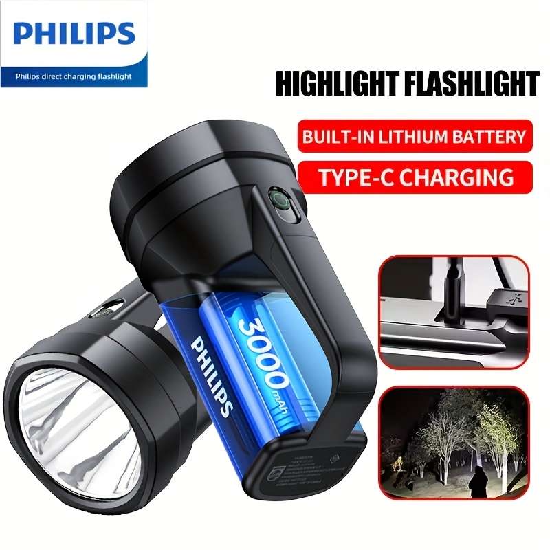 Portable Philips Flashlight 1Pc Work Side Light Type Emergency Reliable