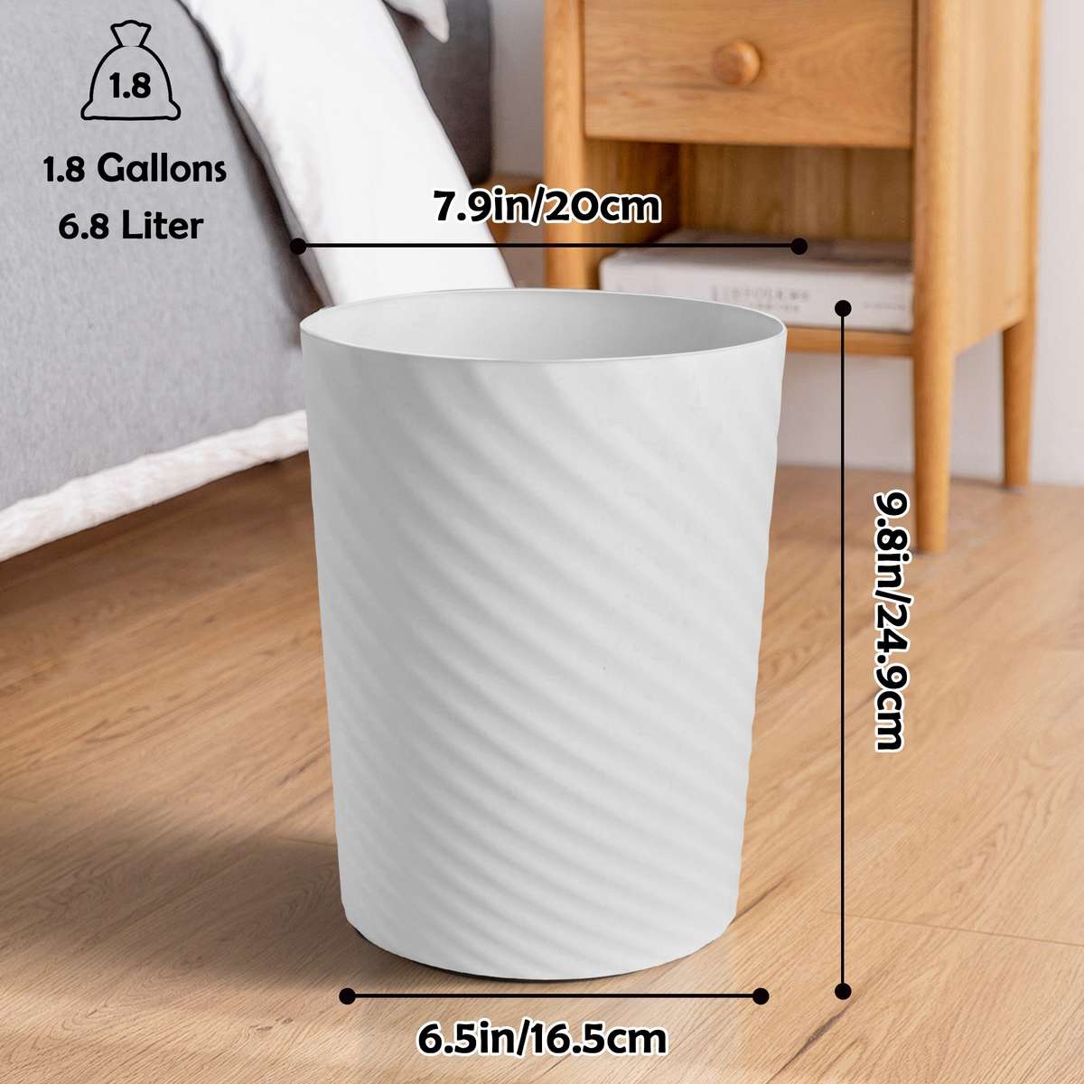 Garbage Can Color White