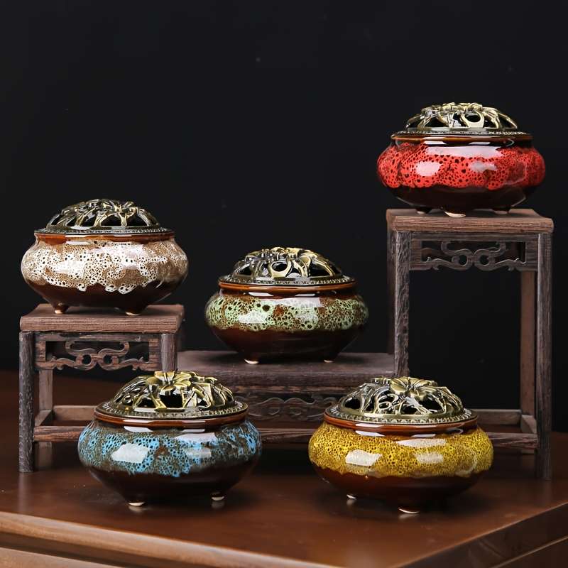 Incense Burner Style  Kiln Turns Blue