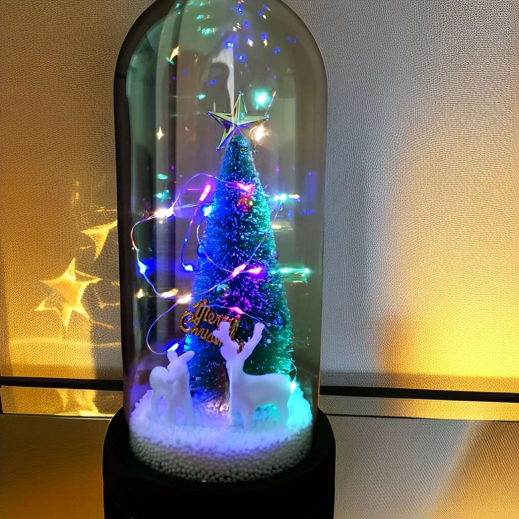 Christmas Lights Holiday Season Tree Orange Deer