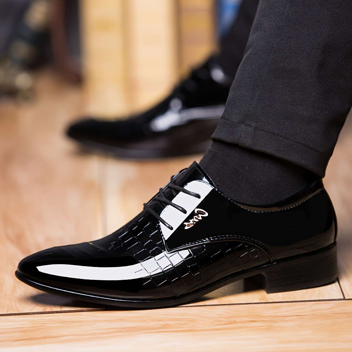 Mens Leather Shoes Color Black Sizeuk 10.5