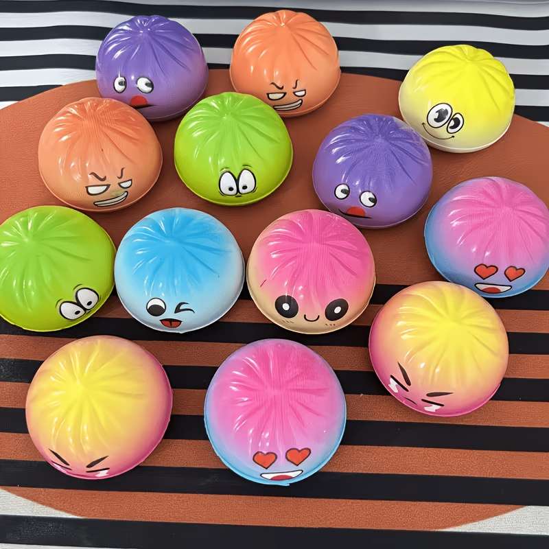 Squeezable Toys Items Slow Rebound Emoji Pack Color Shipped Randomly Quantity 9 Pieces