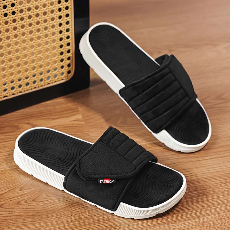 Men Slippers Summer Style Black Size Uk 7
