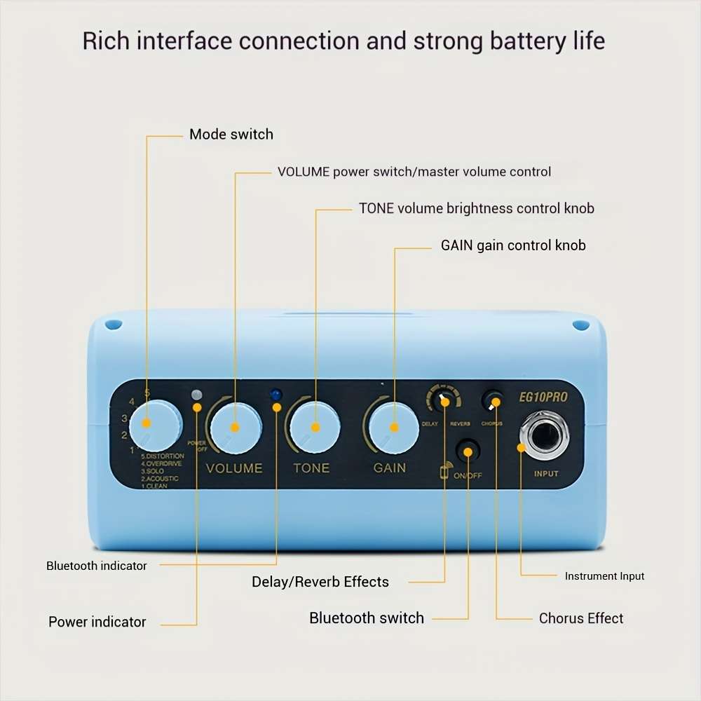 Speaker Items Electric Guitar Solo Model Eg10Pro Blue