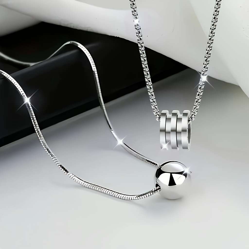 2Pcs Plated Elegant Snake Chain Necklaces