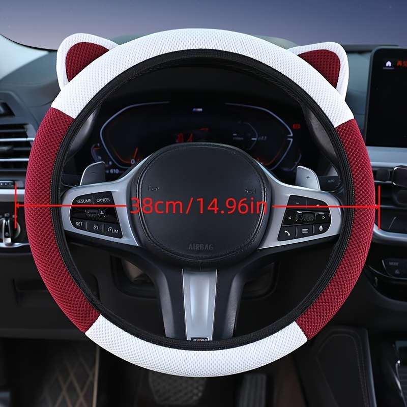 Car Steering Wheel Cover Red+White