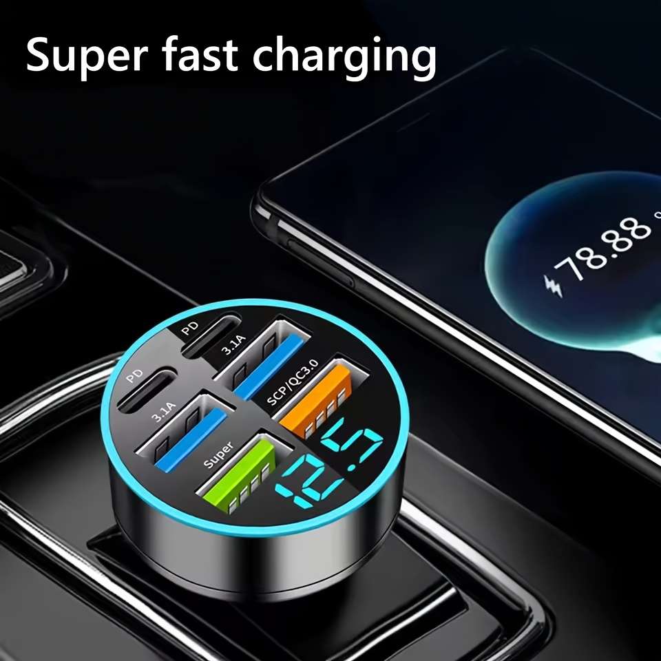 Charger Color 2Pd Add 4Usb Black