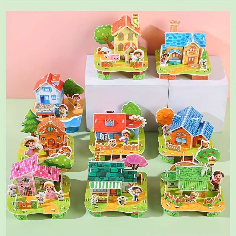3D Building Model Puzzle Set Model 3Pcs Random Styles