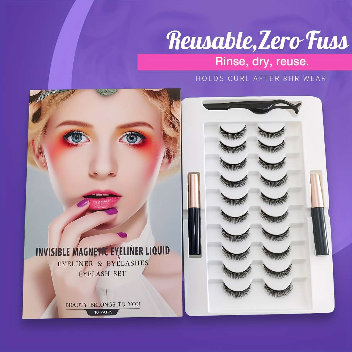 10 Pairs D Curl Cluster Lashes Color Black Quantity 7 Pairs