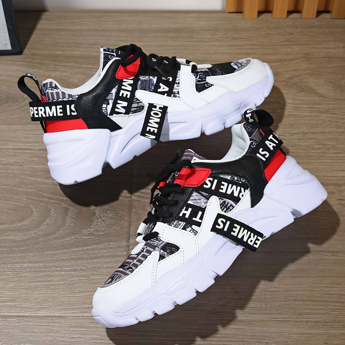 Sneakers Color White Black Red Sizeuk 7.5