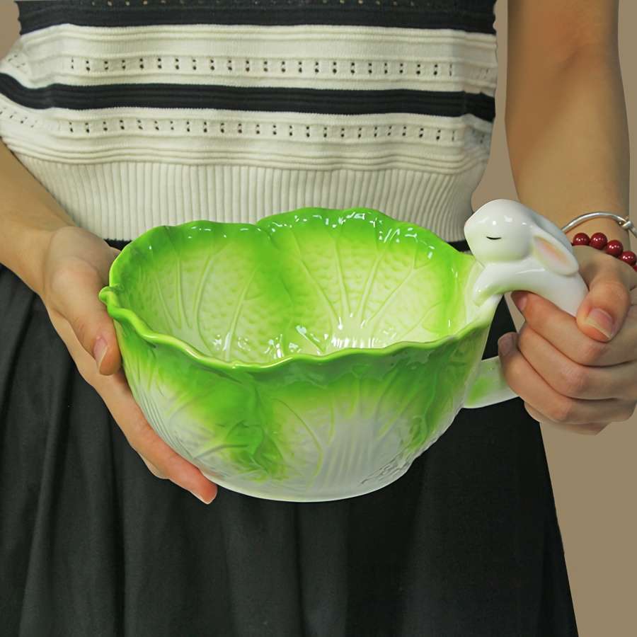 Bowl Model Cabbage Rabbit Handle Bowl