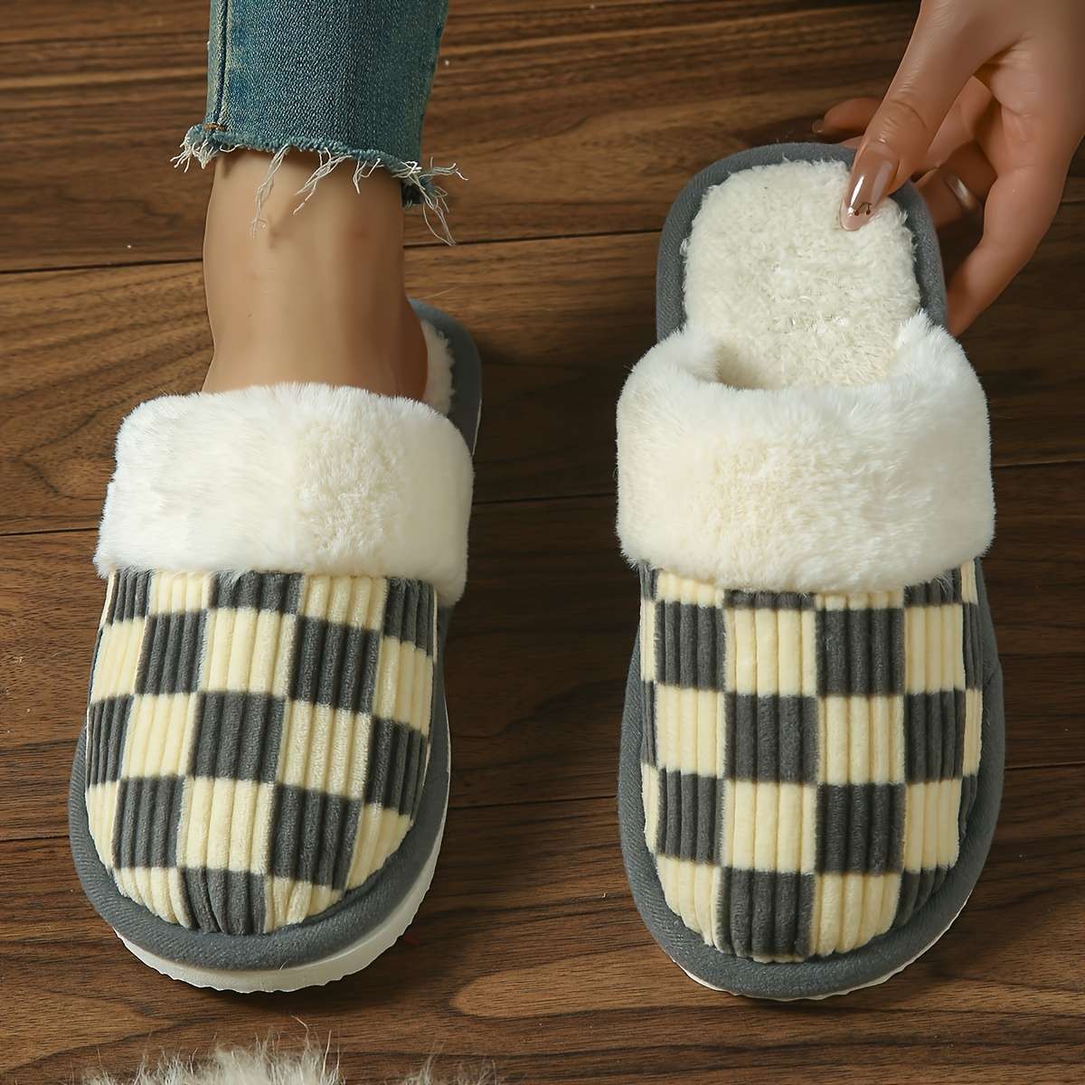 Cotton Slippers Color Grey Sizeuk 6.5-7