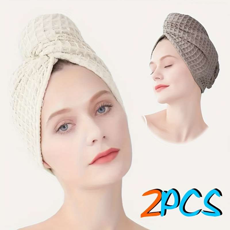 Hair Turban 2Pcs CoffeeBeige