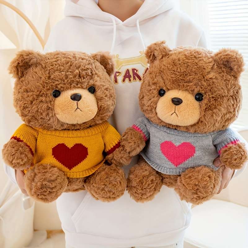 Plush Toys Items Yellow Sweatshirt Bear