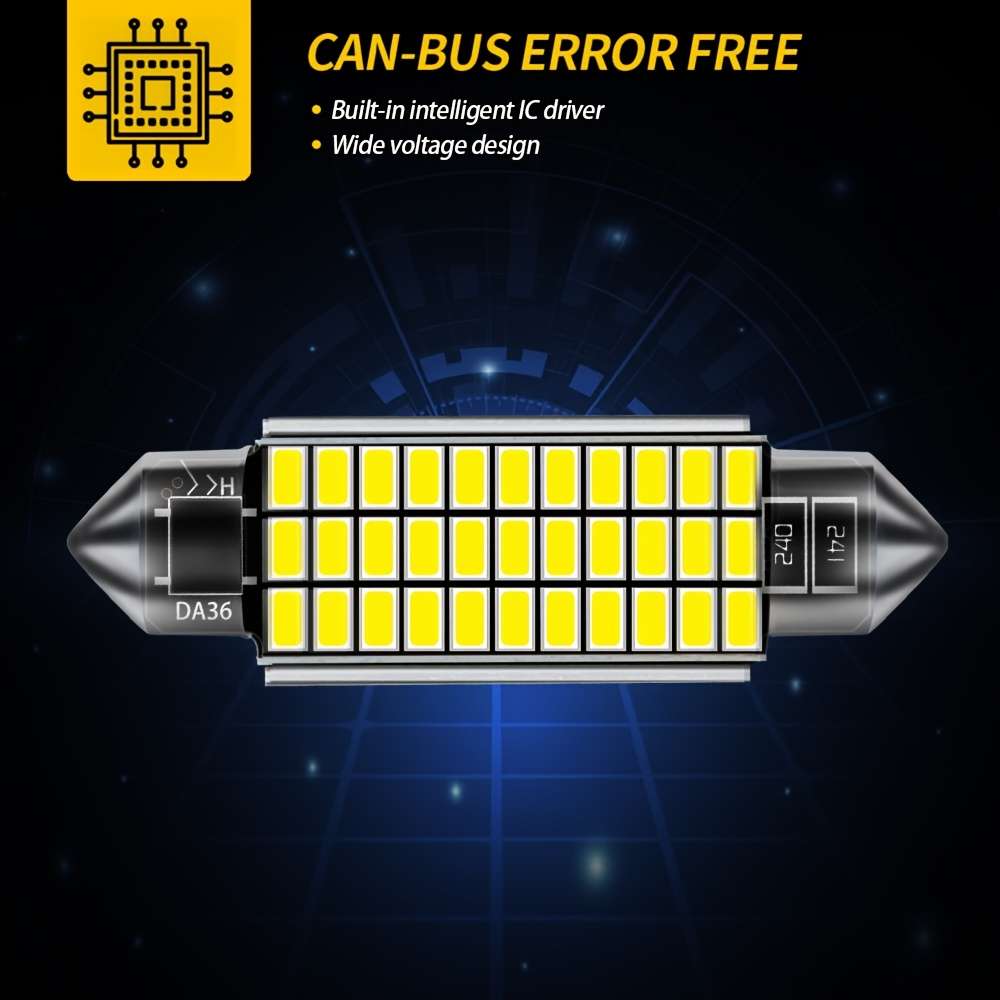 Car Lights Items 2Pcs 4014 27Smd 36Mm white