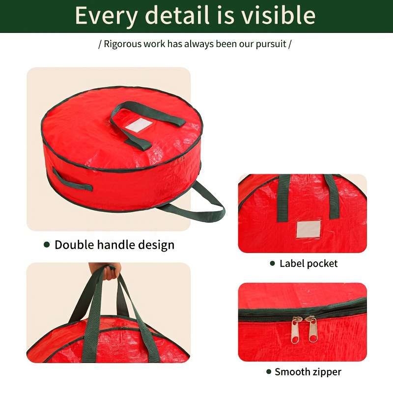 Premium Christmas Garland Storage Holiday Decorative Zipper Mobile Handbag For