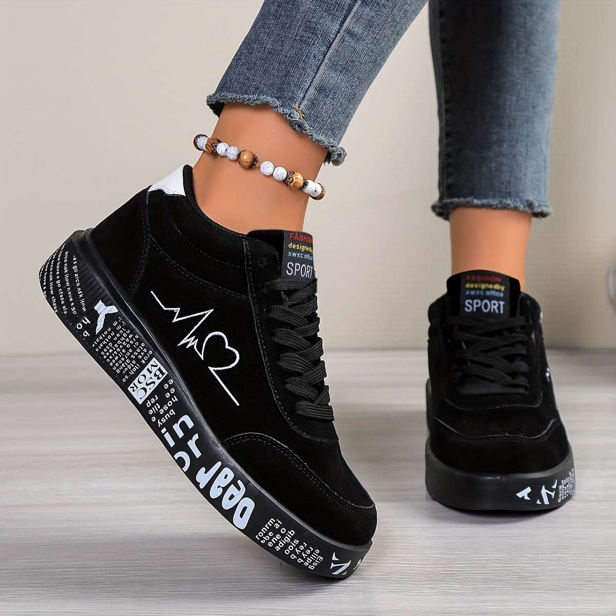 Women S Sneakers Color Blackred Sizeuk 5