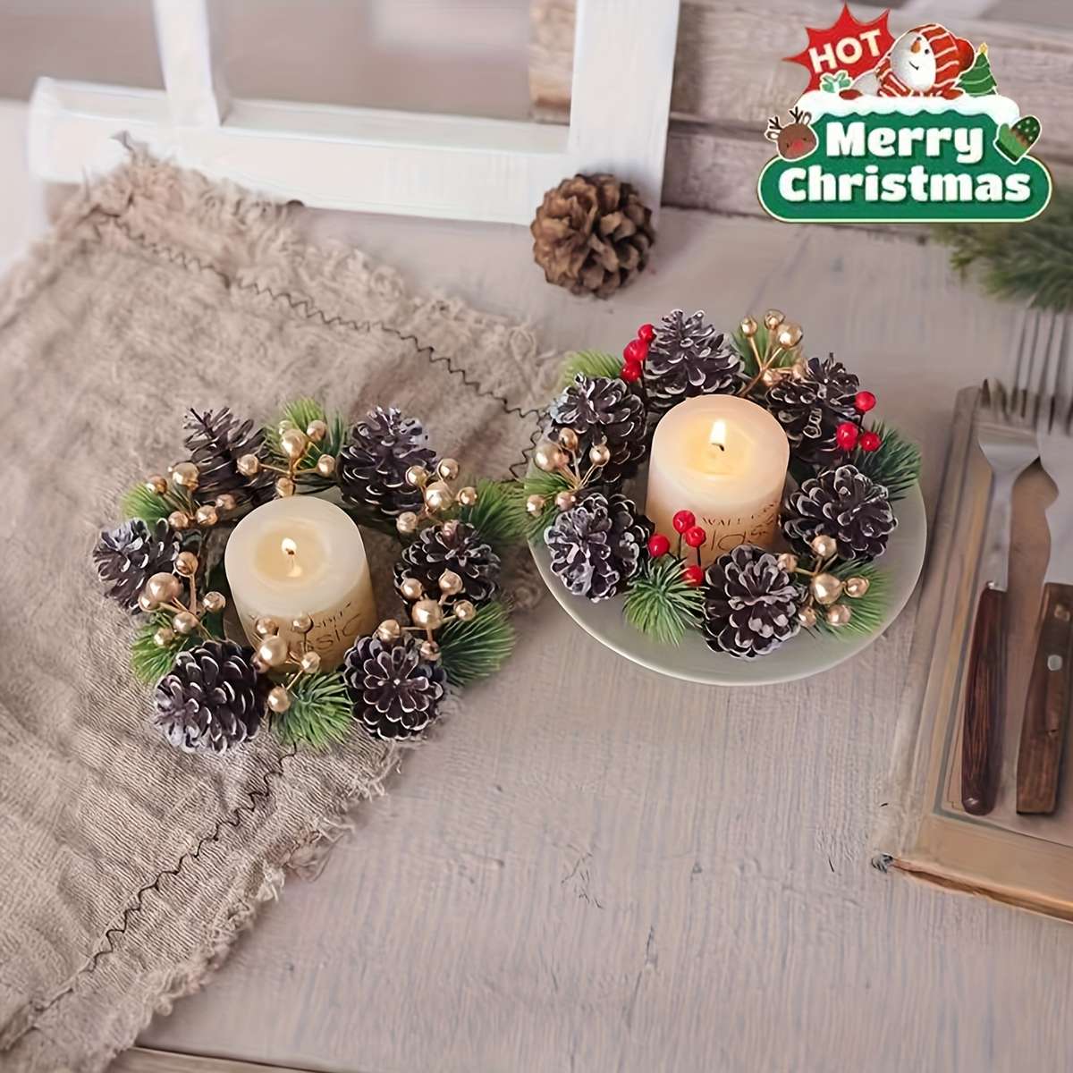 Christmas Decorations Color 2Pcs Golden