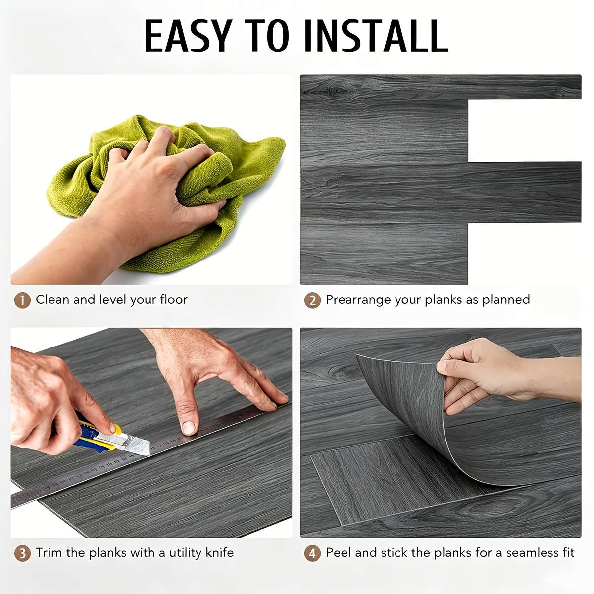 Self Adhesive Floor Stickers Rustic Oak 51 Pcs