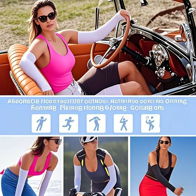 Sunscreen Sleeves Color 2 Pairs White