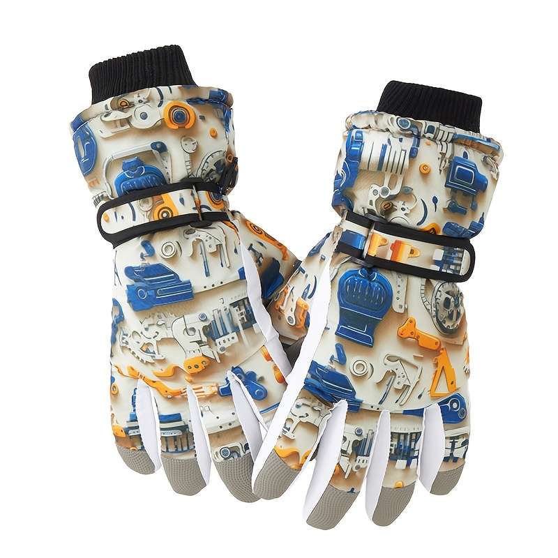 Gloves Color Mens Abstract Orangeblue