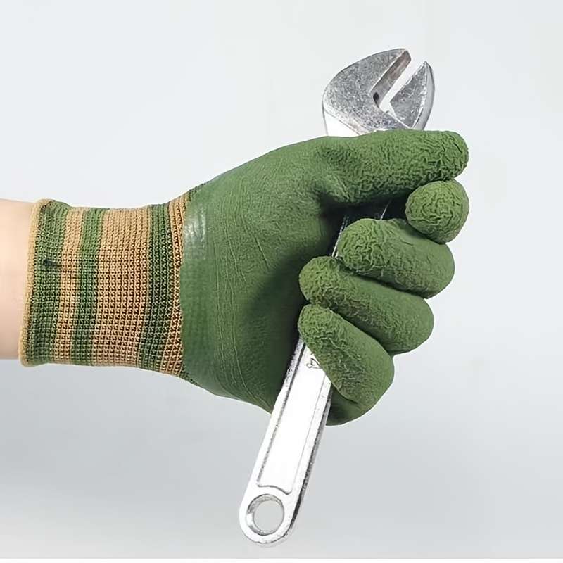 1 Pair Green One Size Multi Purpose Work Gloves