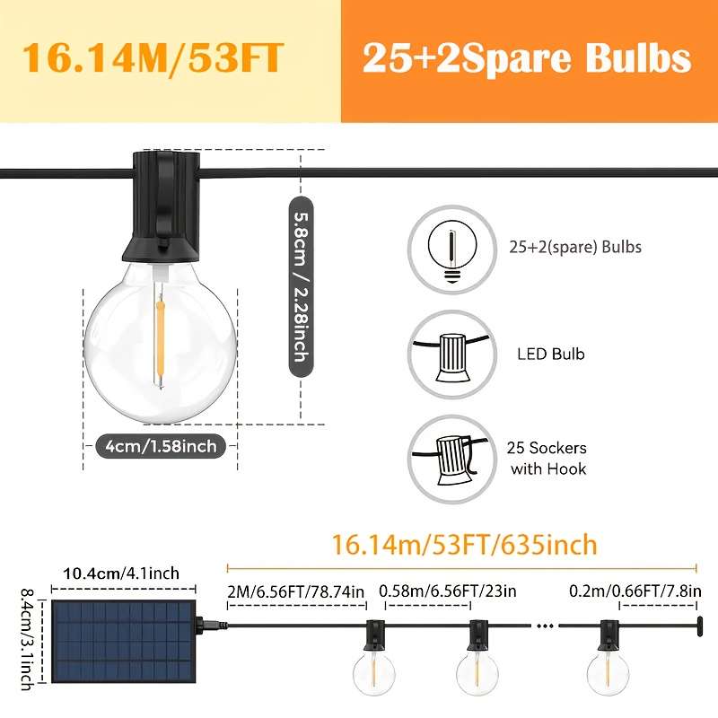 32Pc S Outdoor String Lights Eter 18.29M