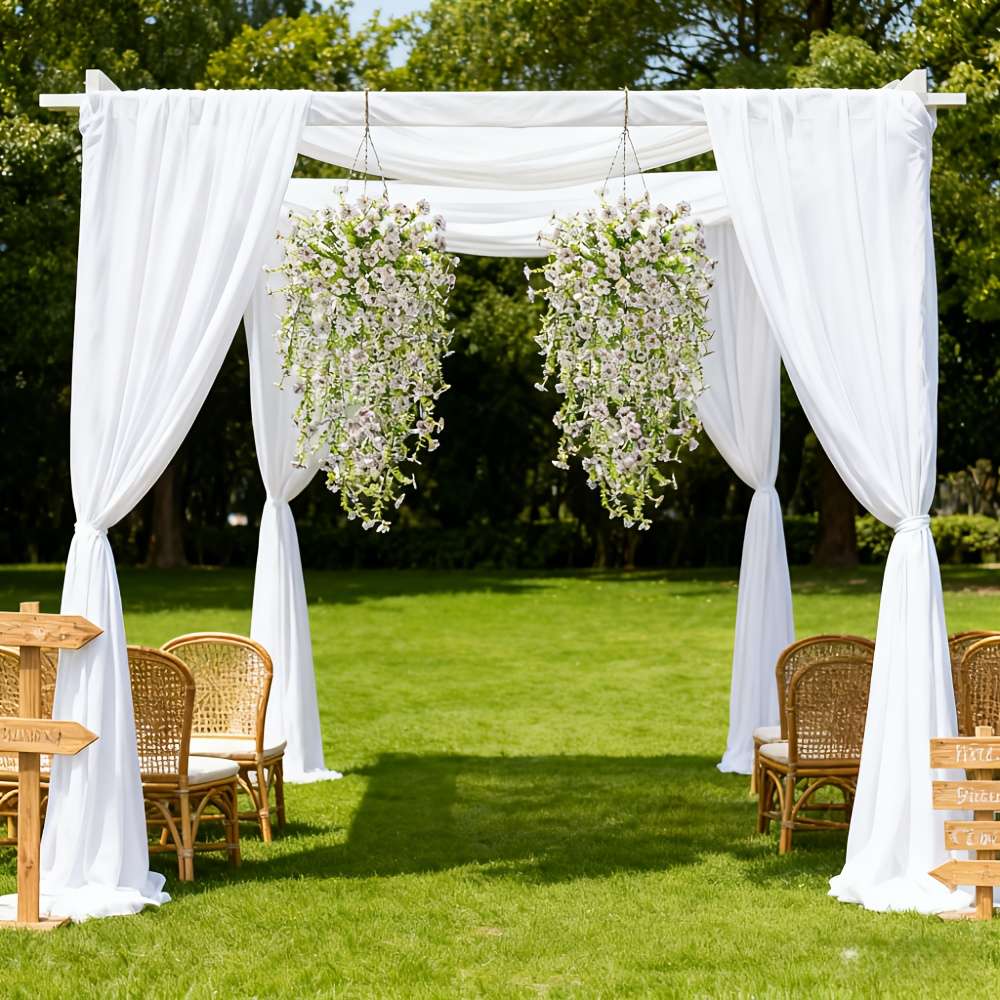Simulated Flower Color White Quantity2Pcs