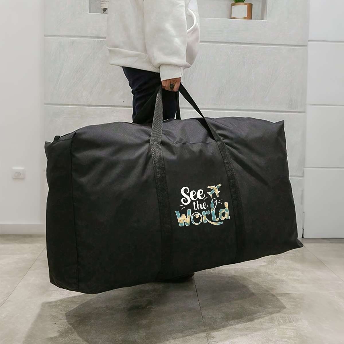Foldable Travel Bag Extra Large Moving Black 1 Pack