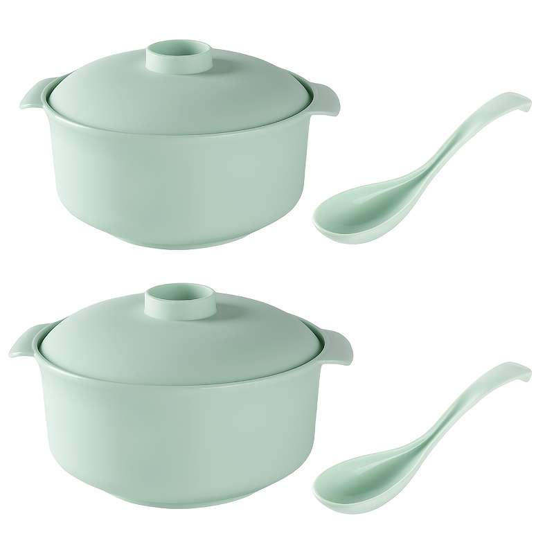 Bowl Items Light Blue 4Piece Set 2Pcs Bowl  2Pcs Spoon