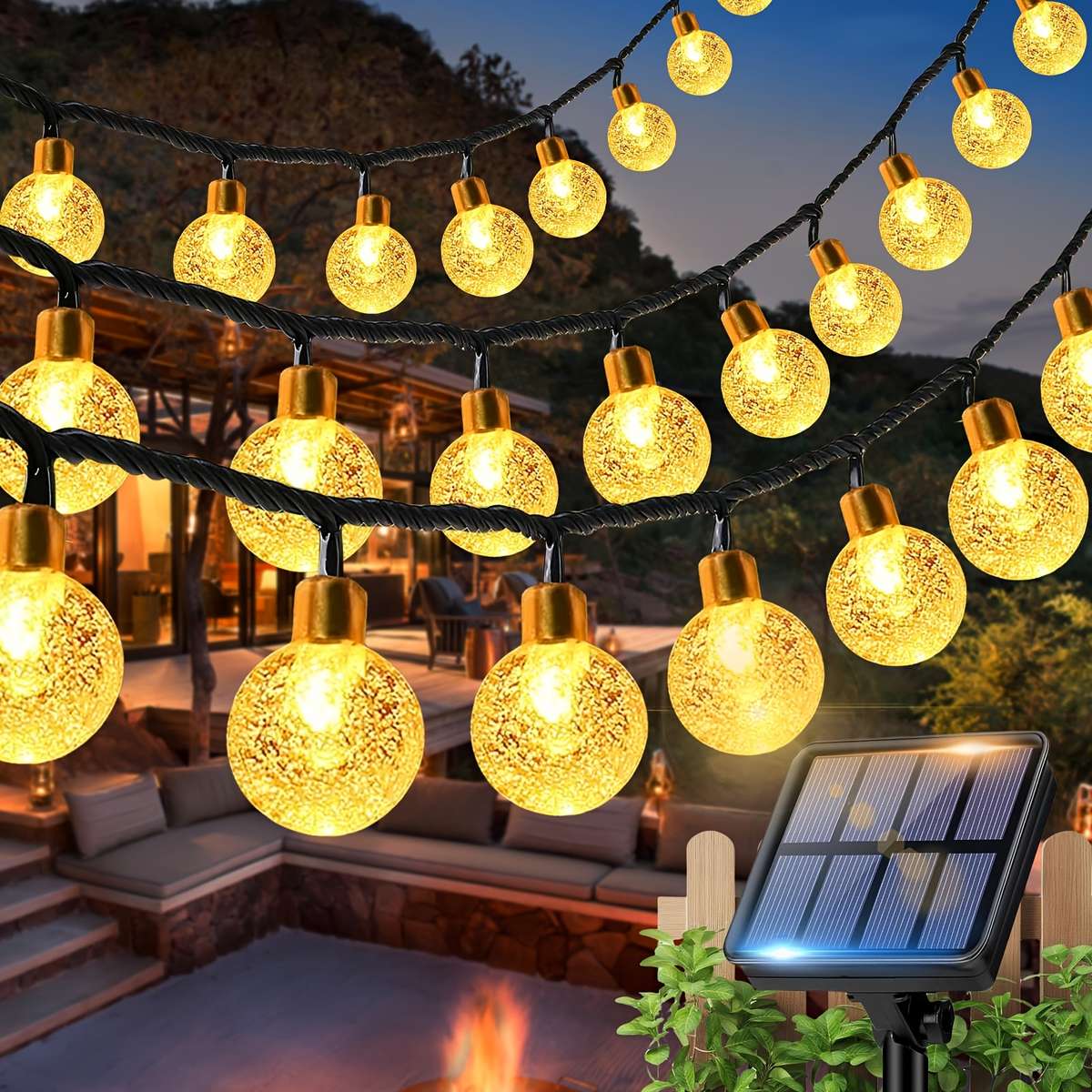 100Led Solar Bubble String Lights 7M
