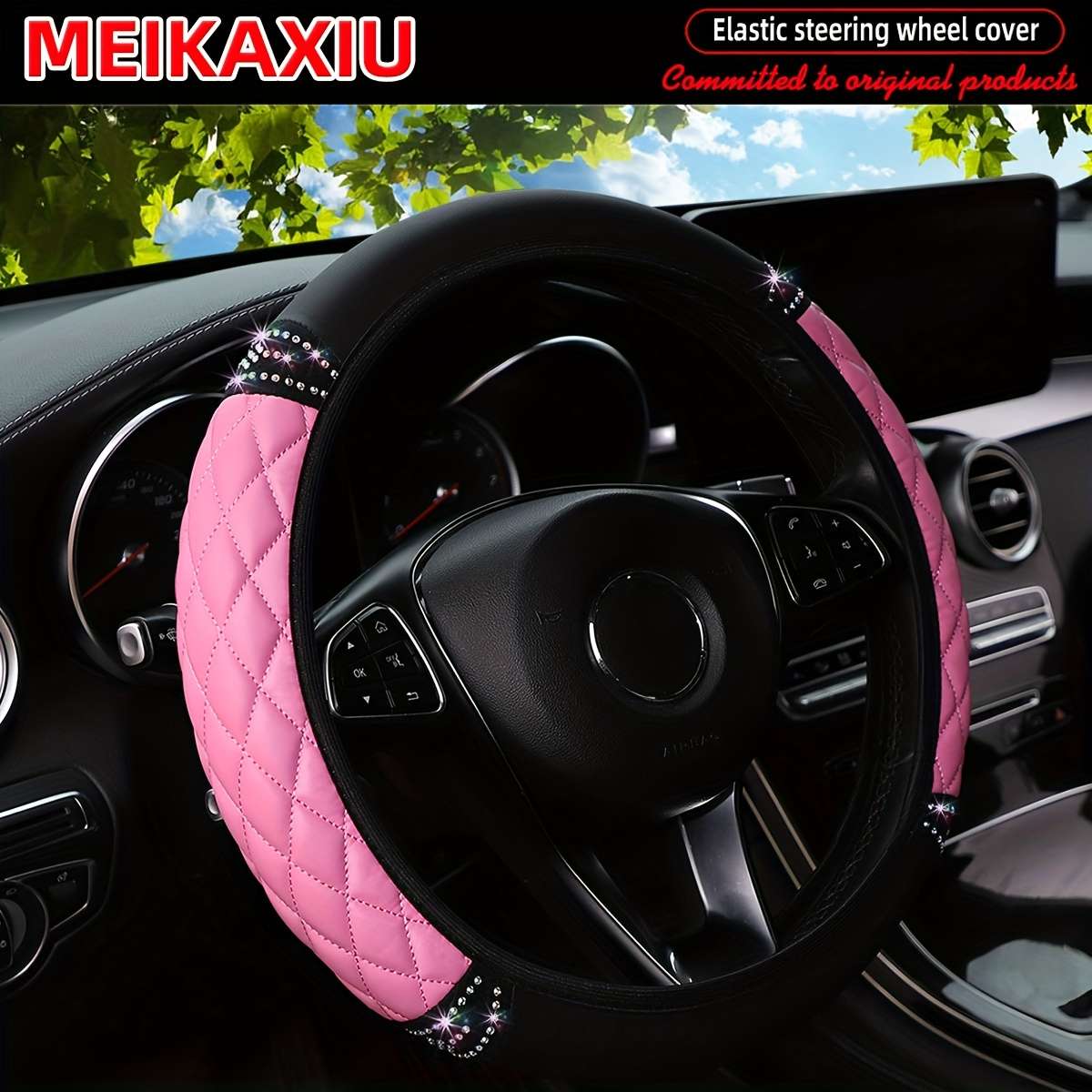 Car Steering Wheel Cover Black