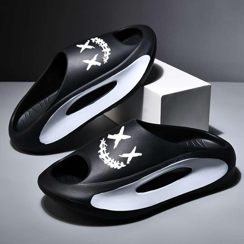 Men Slippers Summer Style White Red Size Uk 9.5 To 10