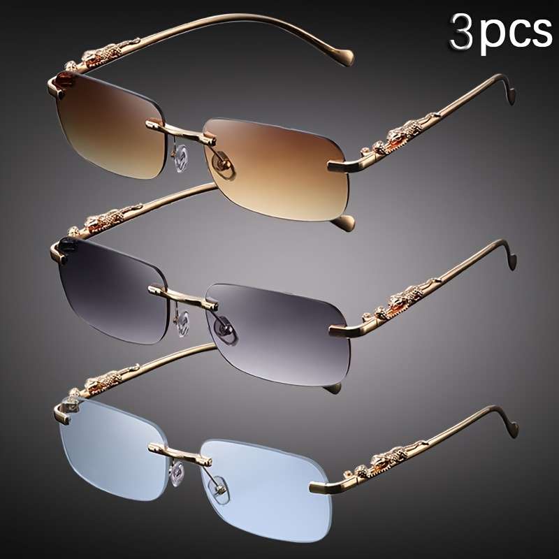 Mens Glasses Color Black Gray  Add  Dual Gray  Add  Transparent White Quantity 3 Pairs Per Box