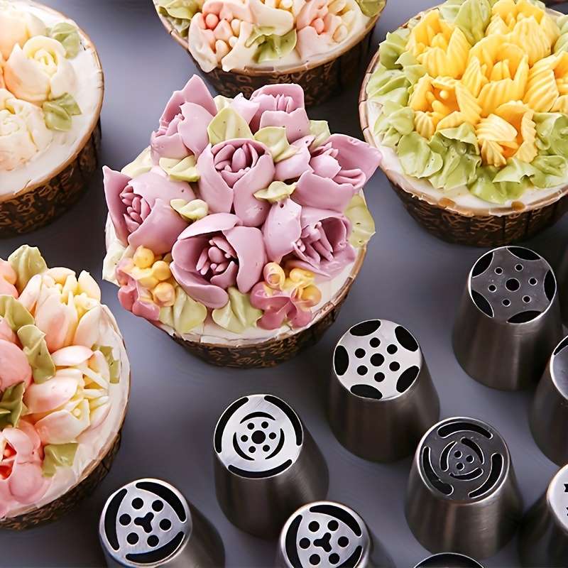 Piping Nozzle Style Russian 7 Add 2 And 7 Piece Flower Mouth Set
