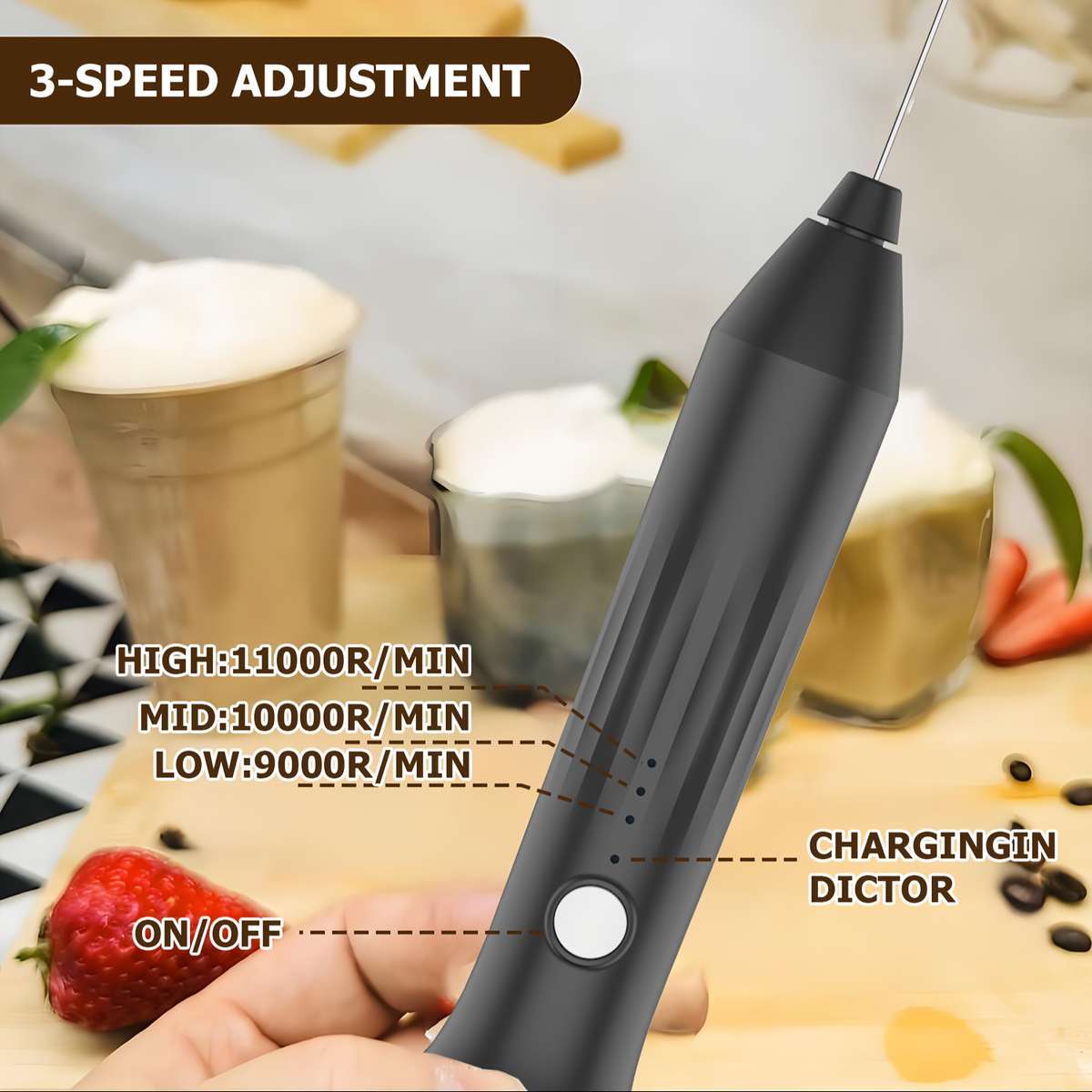 Egg Beater Color Black Quantity 2*Stirring Rod