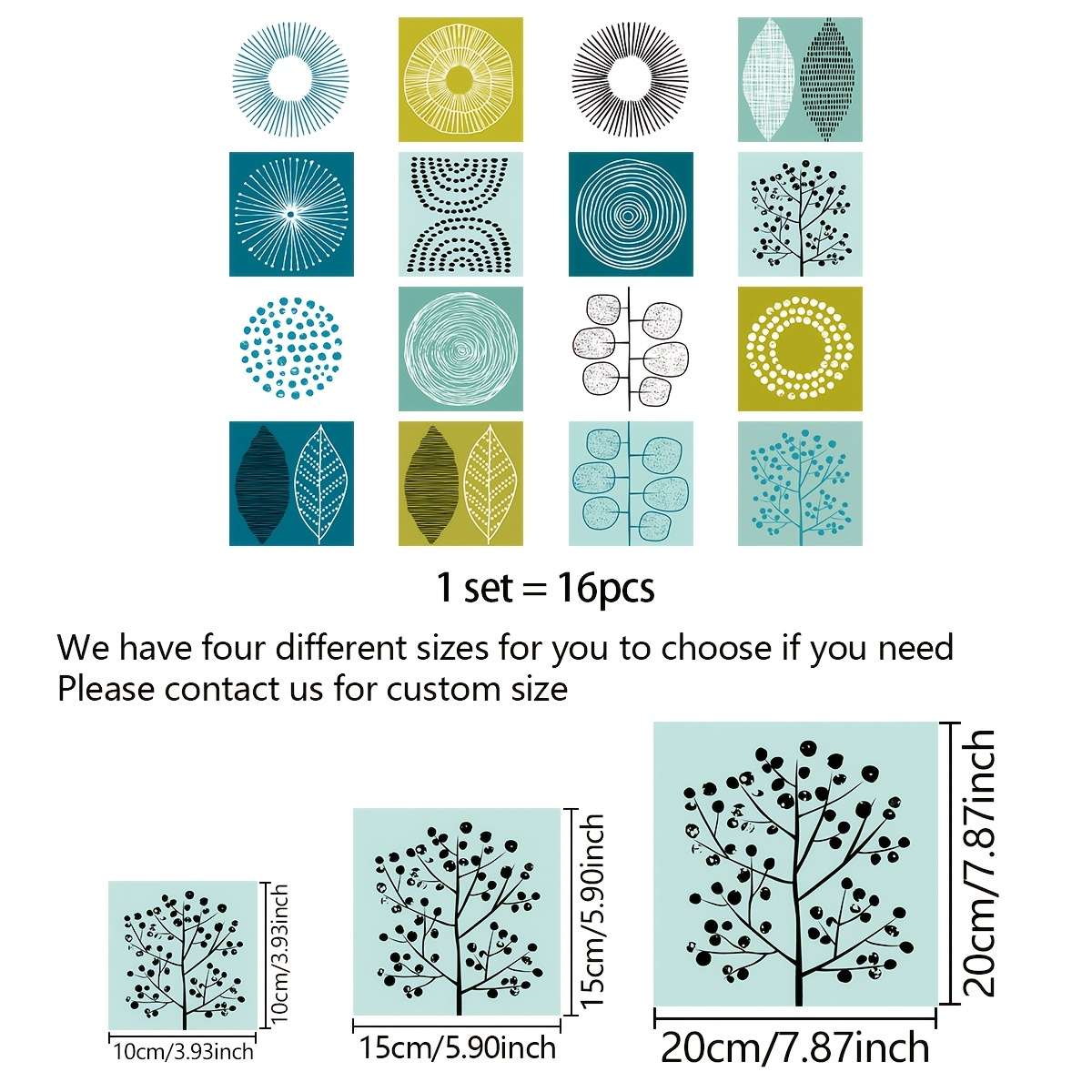 Floor Stickers Model Mz 8 216 Size 16Pcsx10X10Cm Is 3.93X3.93"