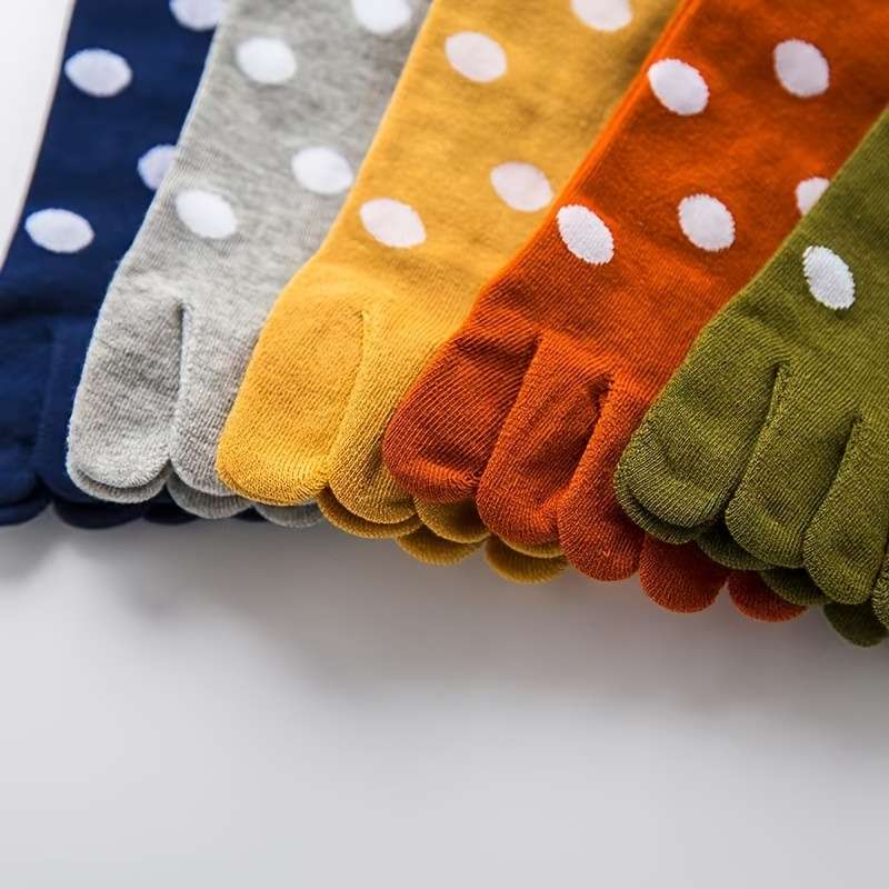 Women S Socks Color Round Dot Mixed Color 5 Pairs Pack Size Onesize
