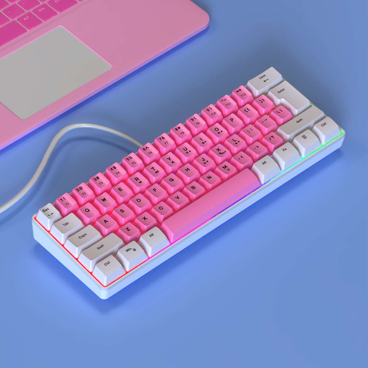 Keyboard Color Backlit keyboard   white  add  pink