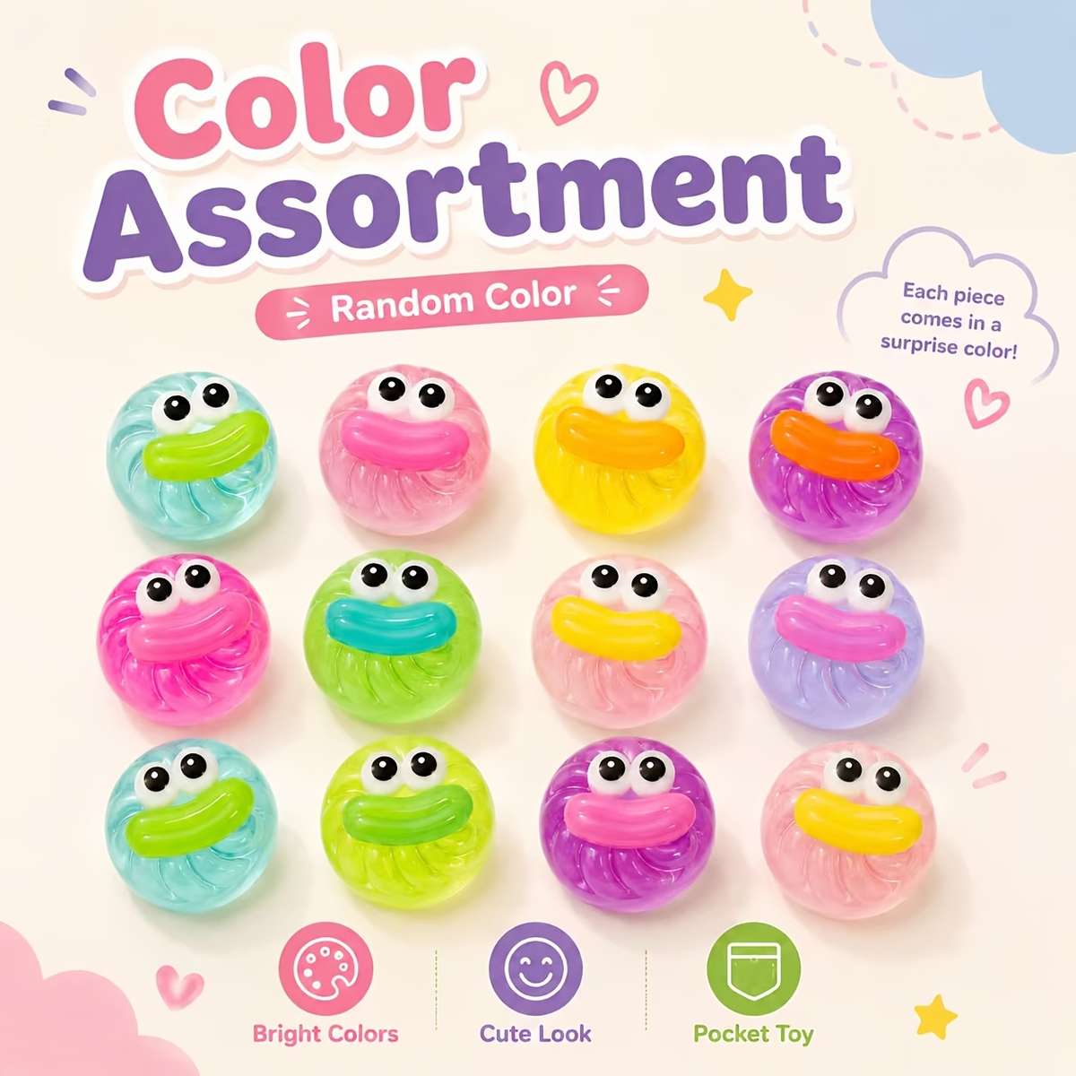 Squeezable Toys Color Random Color Quantity 2Pcs