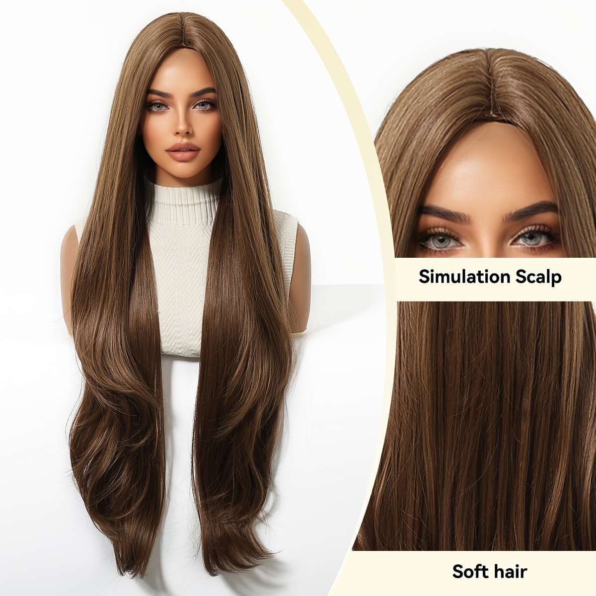 Women S Wigs Light Brown1 Hair Length81.28Cm