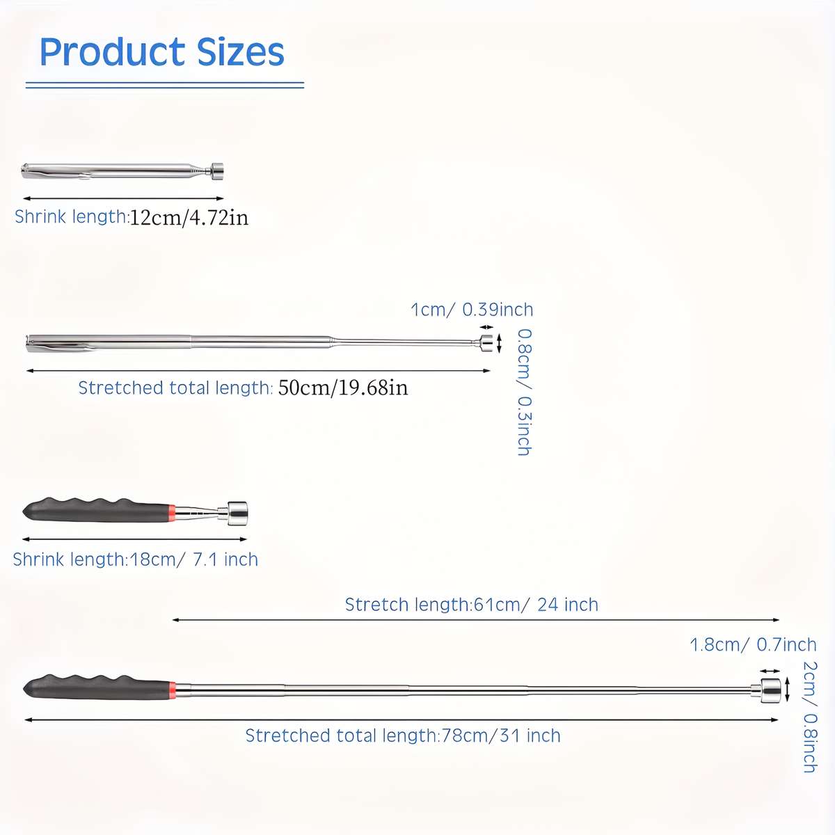 Heavy-Duty 3-in-1 Telescopic Magnetic Gripping Tool