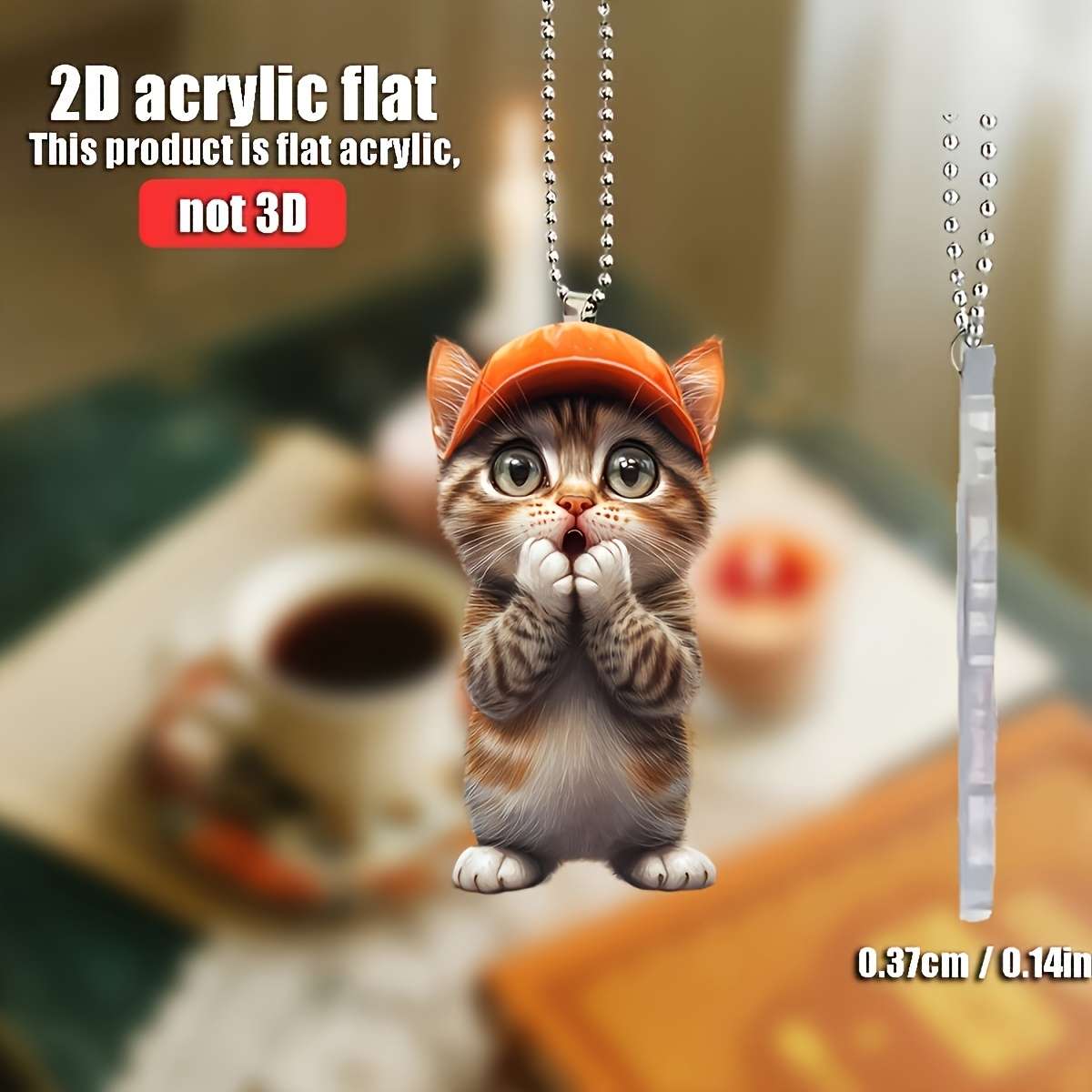 Keychain Ornament Model Surprised Cat