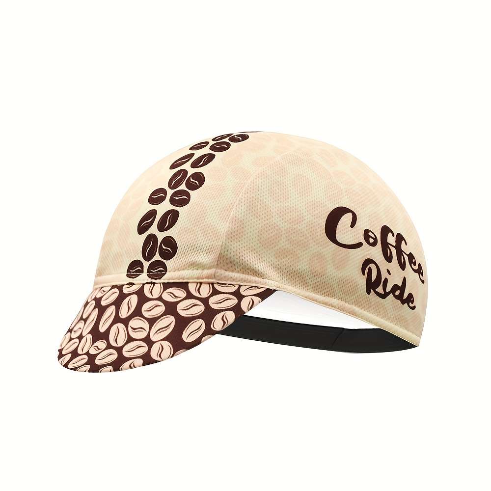 1pc Oscrolling Cycling Cap with Coffee Beer Designs Quick-Dry Breathable Mesh Back Moisture-W