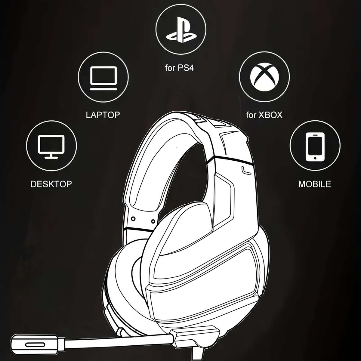Wired Headphones Black Blue