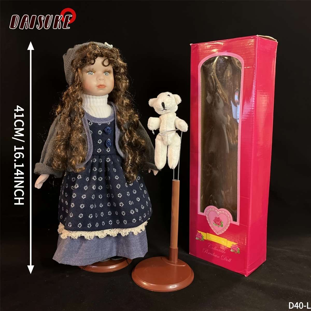 Toy Doll color Black and red tripod hat
